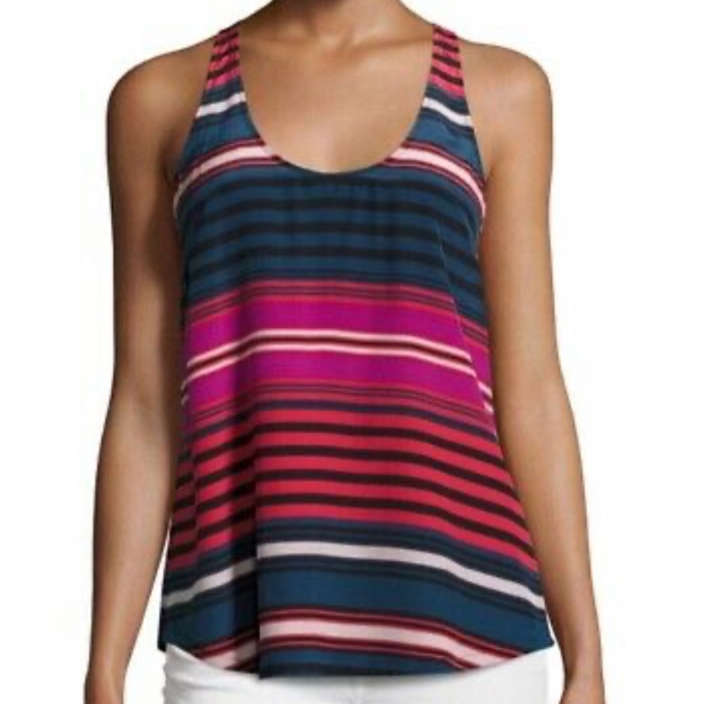 JOIE Drew C Silk Striped Racerback Tank